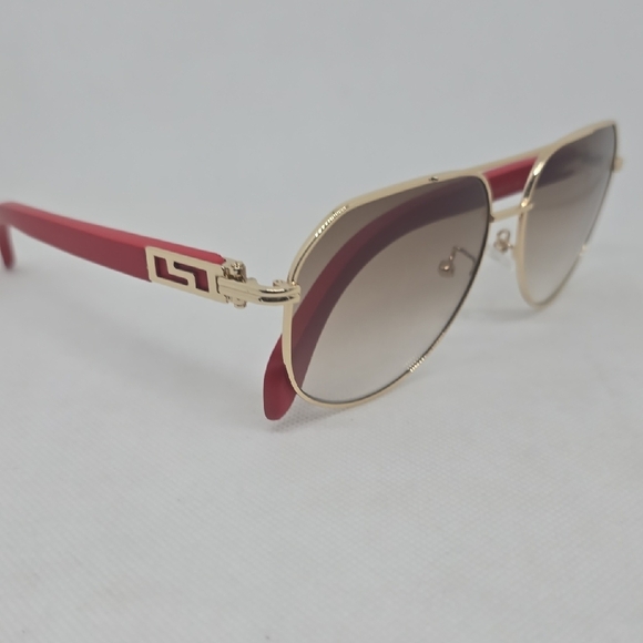 Porta Romana Gold Frame Sunglasses with Red Arms